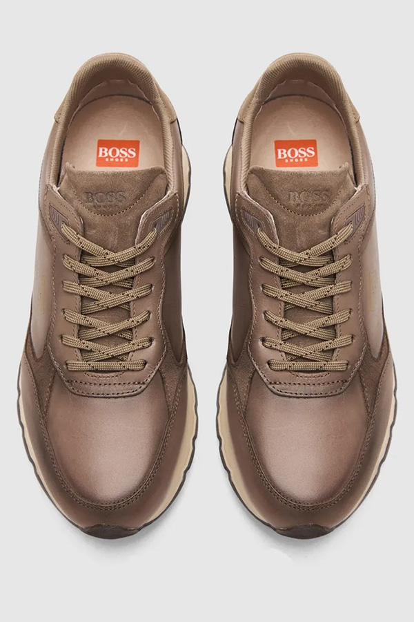 ΔΕΡΜΑΤΙΝΑ ΠΑΠΟΥΤΣΙΑ BOSS SHOES - TAUPE BURN